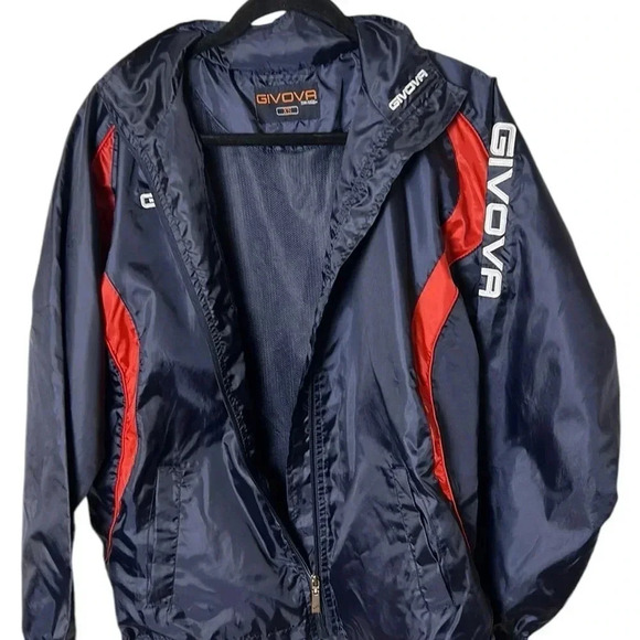 Y2K GIVOVA lightweight performance windbreaker jacket,men XS,hidden hood, EC - Picture 8 of 15